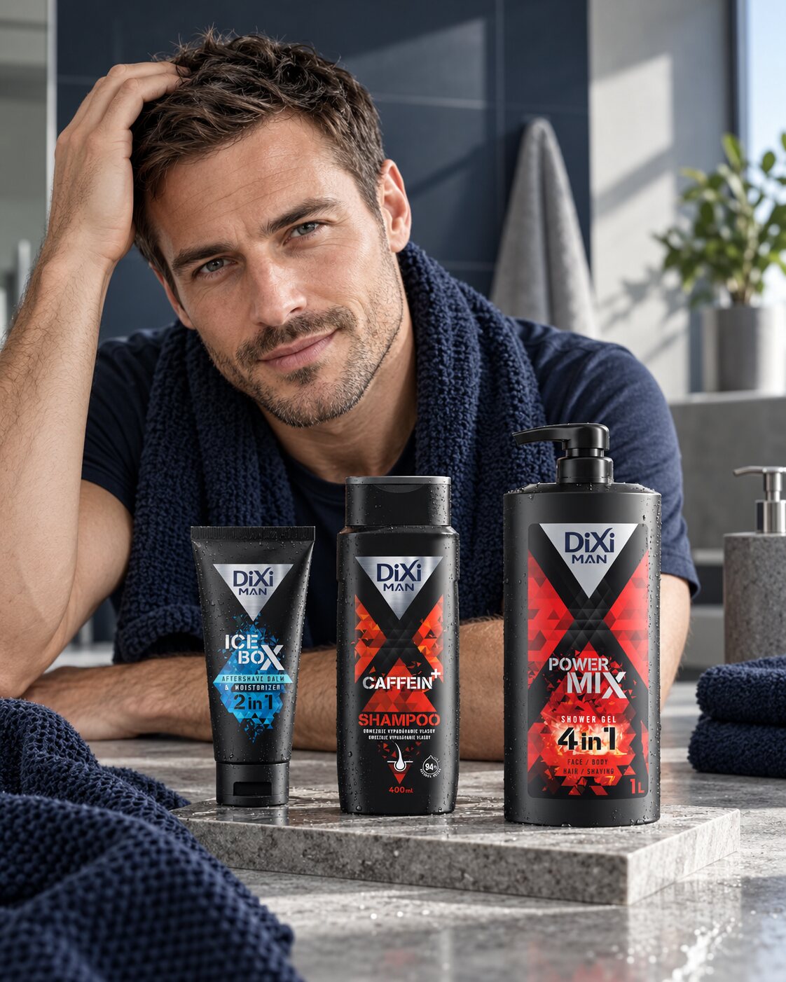 Muž a produkty pánskej starostlivosti DiXi MAN